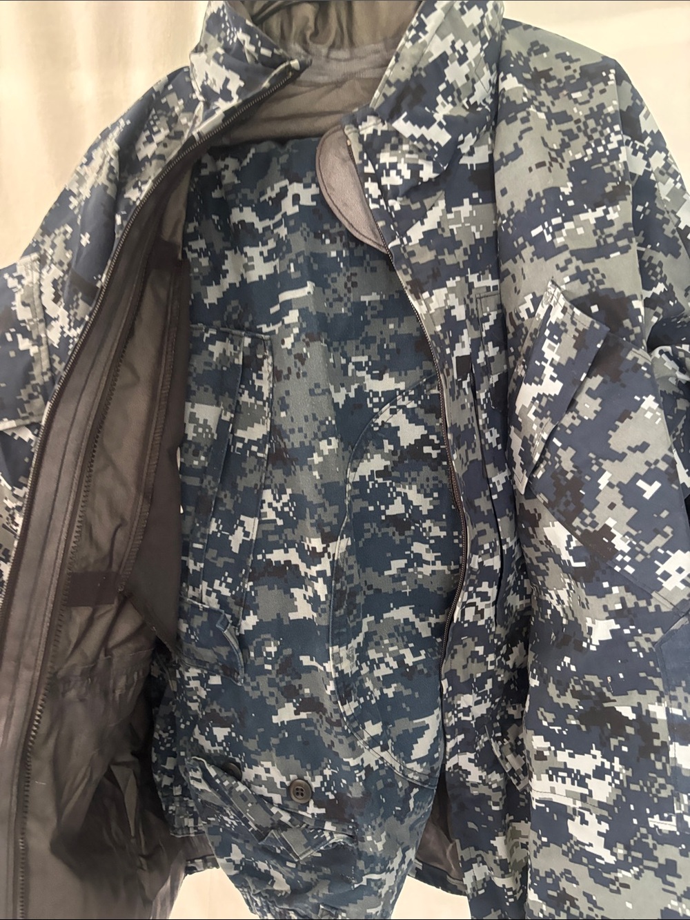 Men's Digital Navy & Gray Military Field Jacket Plus Trousers
